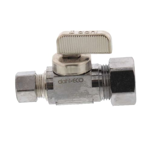 Dahl 5/8" OD Compession x 3/8" OD Compression Straight Lead Free Shut Off Valve